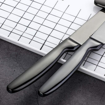 DOCBLACK Stainless Steel Steak Knives set of 8 Serrated Steak Knife Sets with Sharp Blade, 8.66 Inches(22 CM) Silverware Cutlery Table Knives for Steak (Gold)