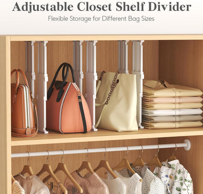Drawer Dividers for Clothes, 3.2" High 10.5"-16.5" Expandable Dresser Drawer Organizers, Adjustable White Plastic Separators for Kitchen, Cabinet, Nursery, Socks & Underwear Storage, 4 Pack