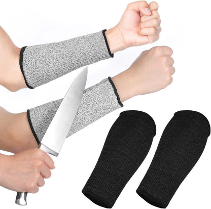 2 Pairs Arm Protectors, Protection Sleeves Forearm Covers Industrial Forearm Protectors Thin Skin and Bruising Cut Resistant Sleeve Level for Gardening Moving Working Size S