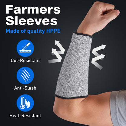 2 Pairs Arm Protectors, Protection Sleeves Forearm Covers Industrial Forearm Protectors Thin Skin and Bruising Cut Resistant Sleeve Level for Gardening Moving Working Size S