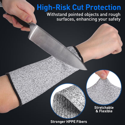 2 Pairs Arm Protectors, Protection Sleeves Forearm Covers Industrial Forearm Protectors Thin Skin and Bruising Cut Resistant Sleeve Level for Gardening Moving Working Size S