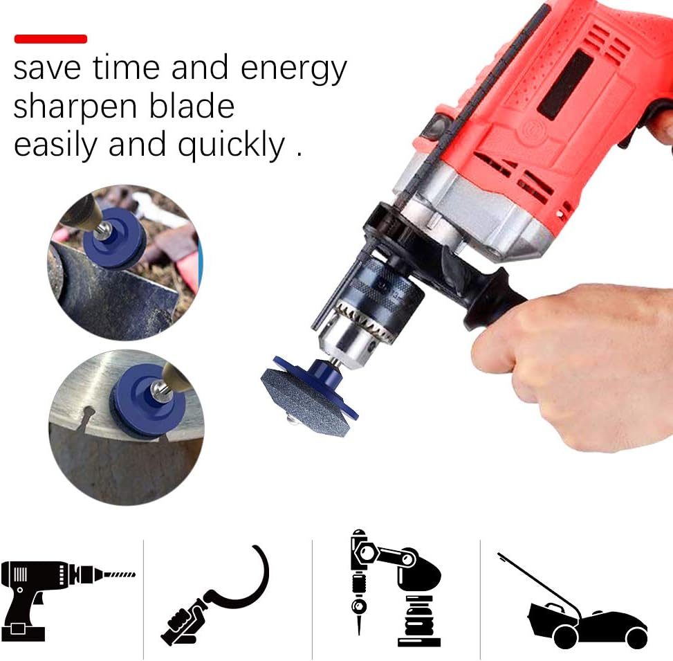Crafts Man Lawn Mower Blade Sharpener for Any Power Hand Drill by (5 Packs Blue)
