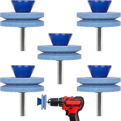 Crafts Man Lawn Mower Blade Sharpener for Any Power Hand Drill by (5 Packs Blue)