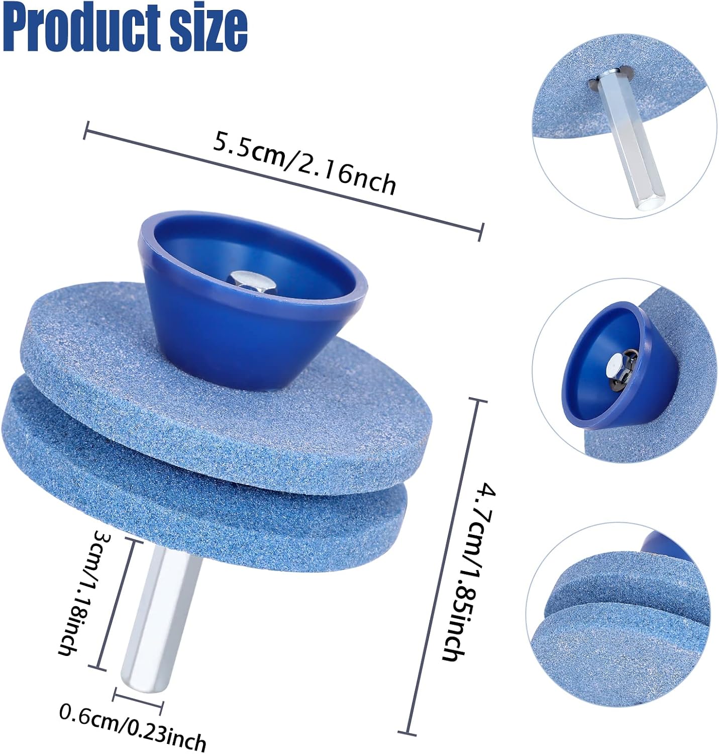 Crafts Man Lawn Mower Blade Sharpener for Any Power Hand Drill by (5 Packs Blue)