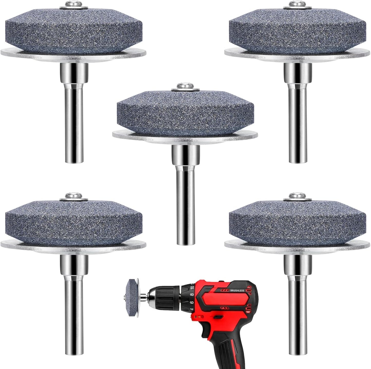 Crafts Man Lawn Mower Blade Sharpener for Any Power Hand Drill by (5 Packs Blue)