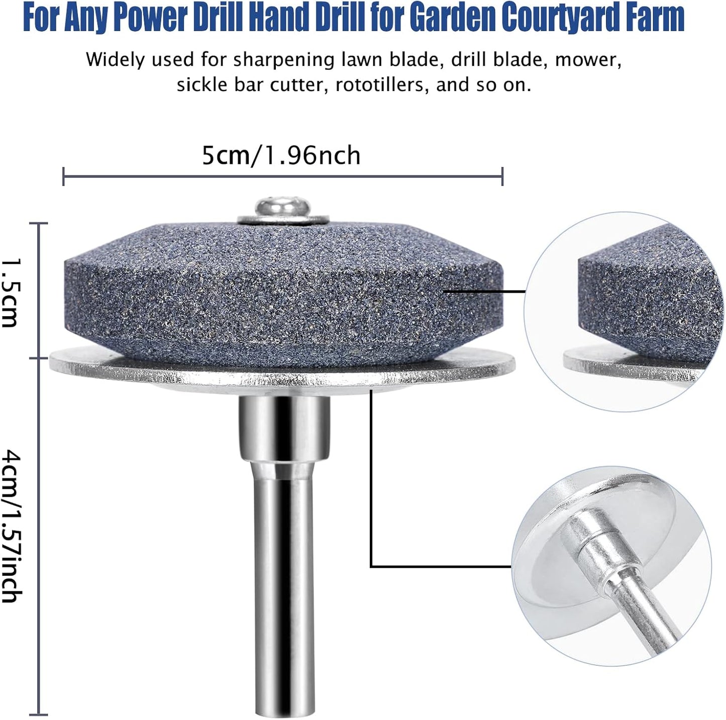 Crafts Man Lawn Mower Blade Sharpener for Any Power Hand Drill by (5 Packs Blue)