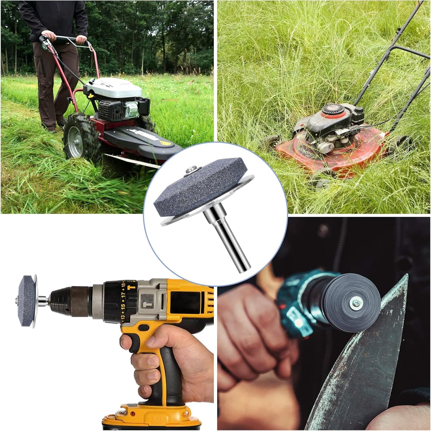Crafts Man Lawn Mower Blade Sharpener for Any Power Hand Drill by (5 Packs Blue)