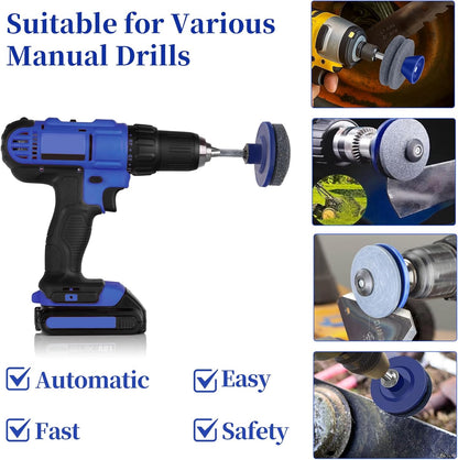 Crafts Man Lawn Mower Blade Sharpener for Any Power Hand Drill by (5 Packs Blue)