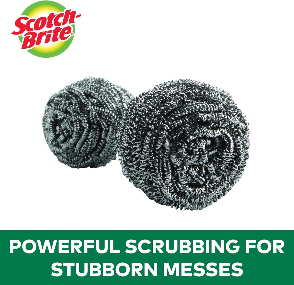Stainless Steel Scrubbers, Scouring Pads for Cleaning Tough Baked-On Messes, Metal Scrubbers for Cleaning Dishes, 3 Scrub Pads