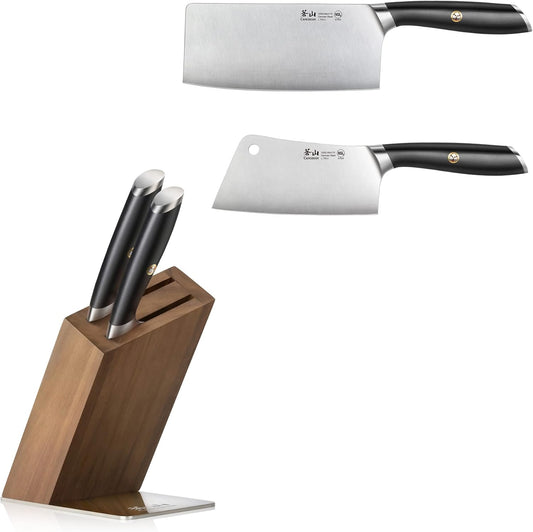 Cangshan L Series 3-Piece HUA Cleaver Block Set, German Steel Forged, Black, 1027426