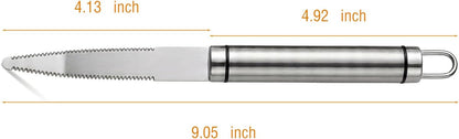 2-Pack Stainless Steel Grapefruit Knife Curved Serrated Blade – Ergonomic Fruit Cutter for Citrus, Dishwasher Safe Kitchen Tool Set