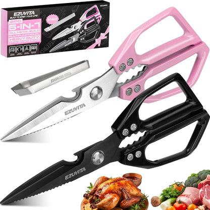 2PC 5-in-1 Kitchen Scissors Set, Multifunctional Shears