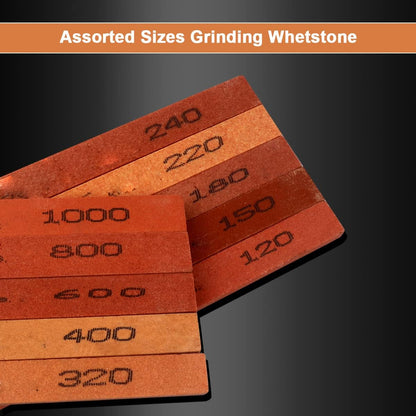 10pcs Sharpening Stone Set-10 Grit Assorted Sizes Whetstone Sharpener Polishing Honing Stone Kit 120#,150#,180#,220#,240#,320#,400#,600#,800#,1000#(5.9x0.47x0.24Inch)