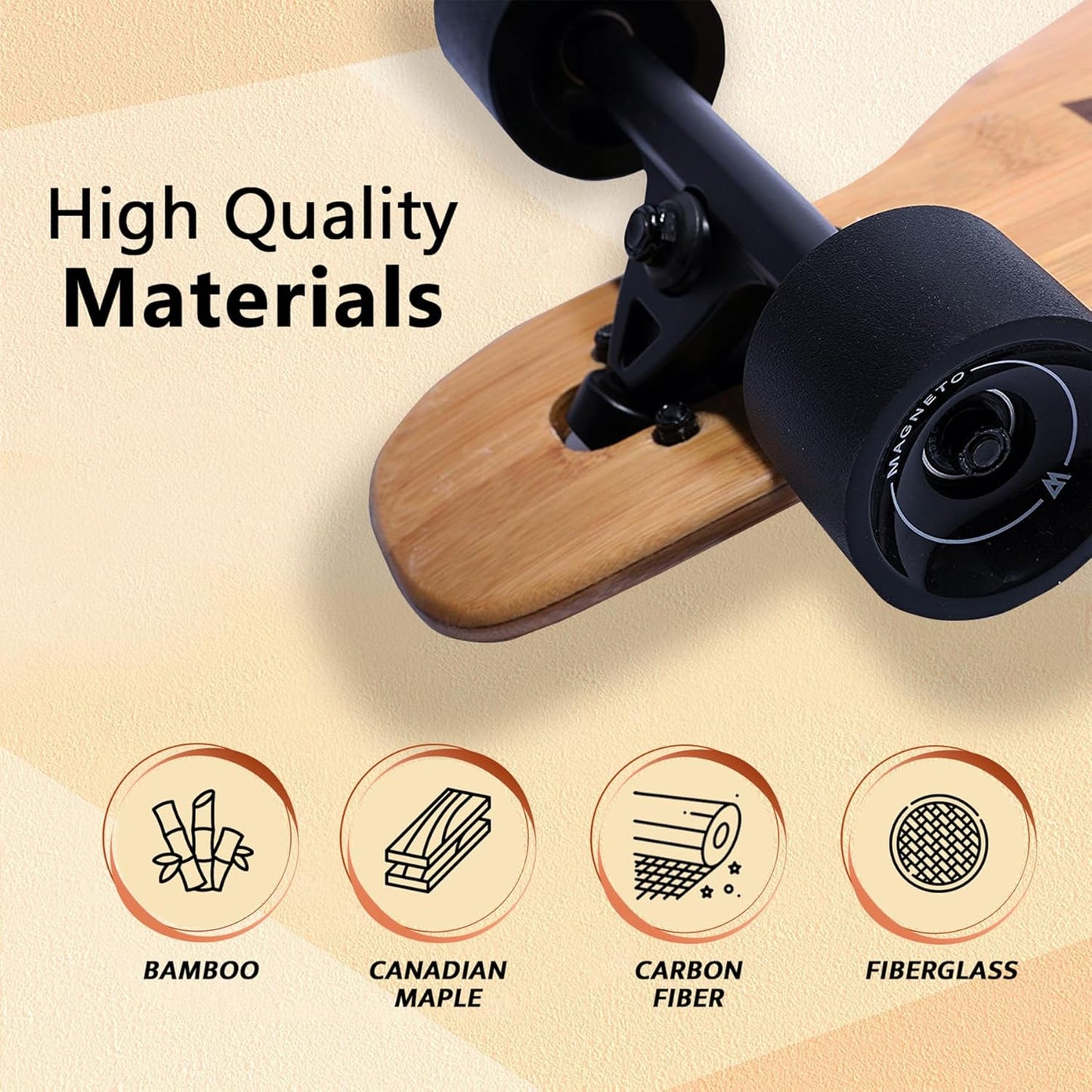 Longboards Bamboo Longboards for Cruising, Carving, Free-Style, Downhill and Dancing (Bamboo Drop & Fiberglass Through Longboard)