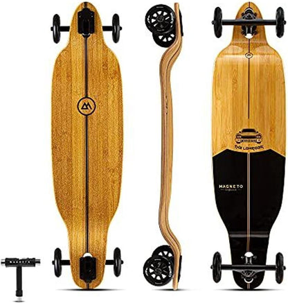 Longboards Bamboo Longboards for Cruising, Carving, Free-Style, Downhill and Dancing (Bamboo Drop & Fiberglass Through Longboard)