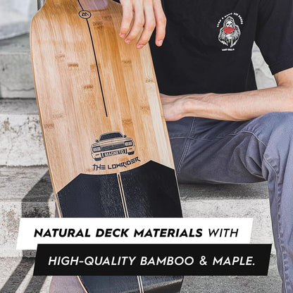 Longboards Bamboo Longboards for Cruising, Carving, Free-Style, Downhill and Dancing (Bamboo Drop & Fiberglass Through Longboard)
