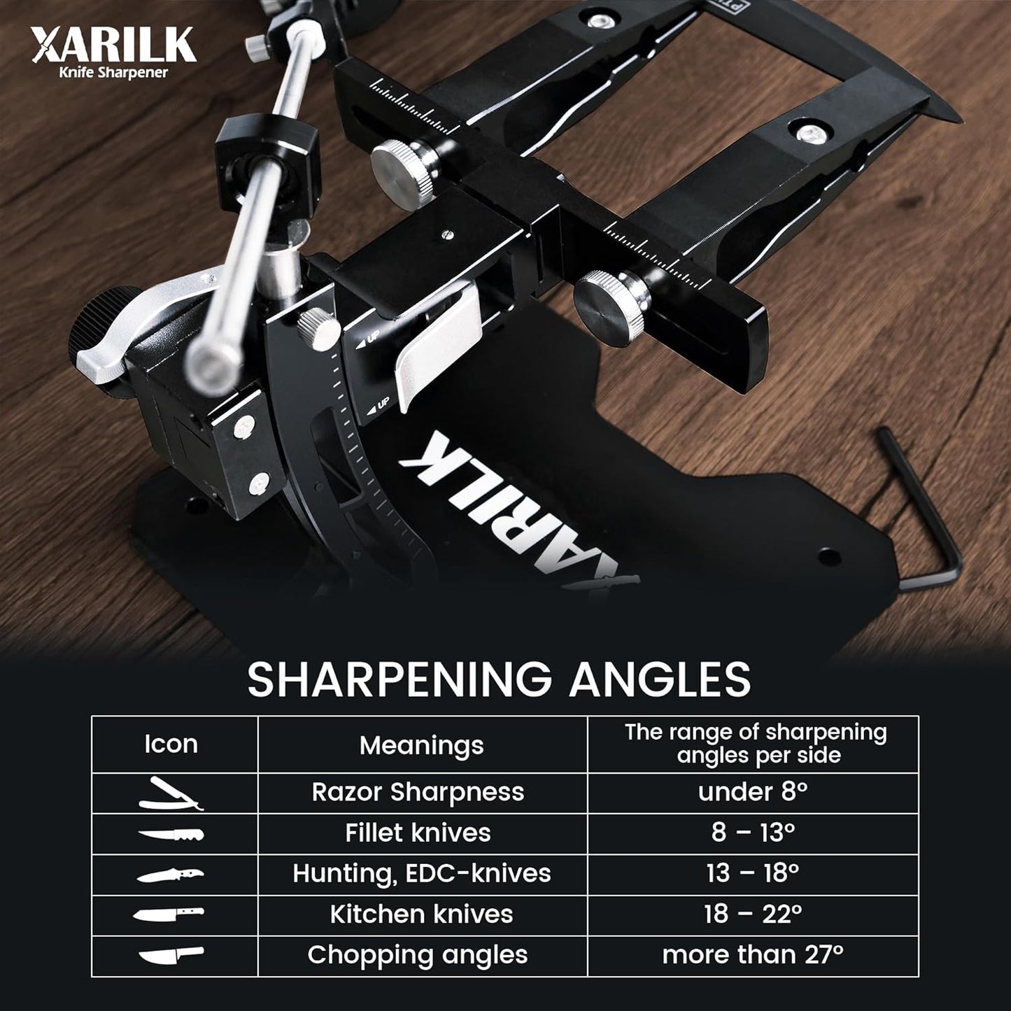 Foldable Portable Knife Sharpening System, Adjustable Knife Sharpener Kit with 3 PCS Aluminum Plates Diamonds (320#, 800#, 2000#), Blade Flips Without Removal, for Hunting, Kitchen Knives