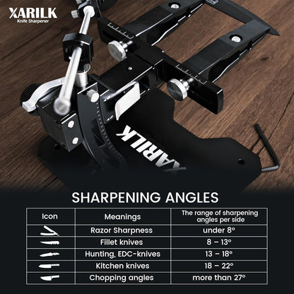Foldable Portable Knife Sharpening System, Adjustable Knife Sharpener Kit with 3 PCS Aluminum Plates Diamonds (320#, 800#, 2000#), Blade Flips Without Removal, for Hunting, Kitchen Knives
