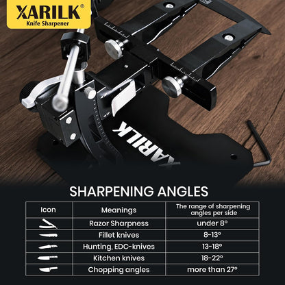 Foldable Portable Knife Sharpening System, Adjustable Knife Sharpener Kit with 3 PCS Aluminum Plates Diamonds (320#, 800#, 2000#), Blade Flips Without Removal, for Hunting, Kitchen Knives