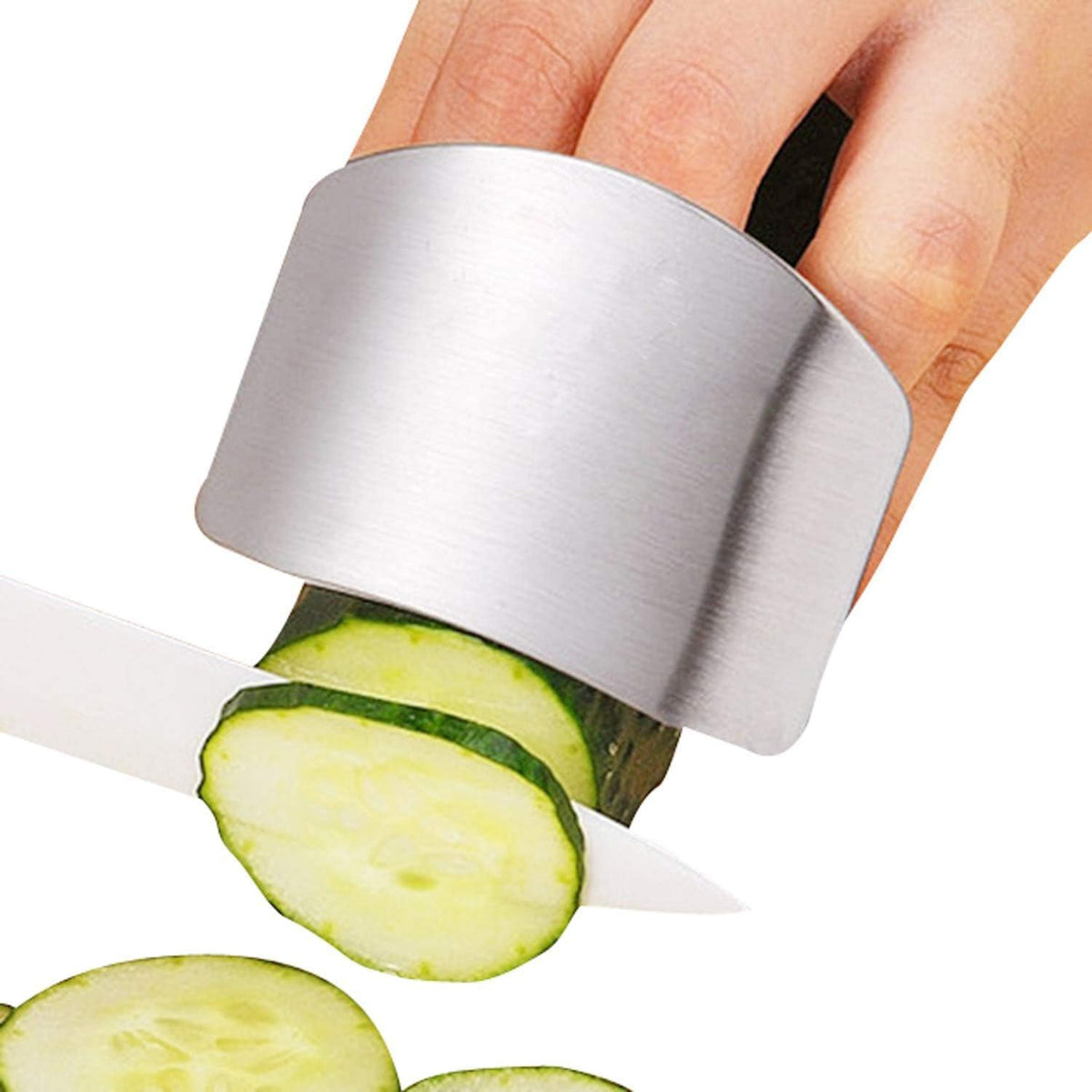 2-PACK Stainless Steel Finger Guard for Slicing & Cutting Protector to Avoid Accidents when Chopping and Dicing Useful Kitchen Tool Gadget