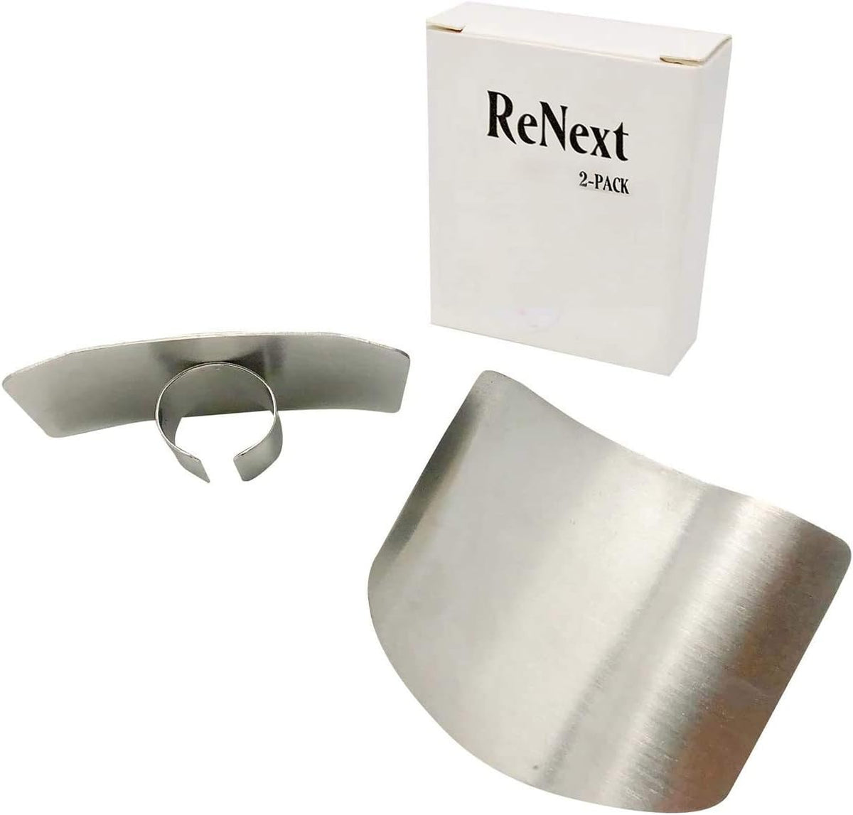 2-PACK Stainless Steel Finger Guard for Slicing & Cutting Protector to Avoid Accidents when Chopping and Dicing Useful Kitchen Tool Gadget