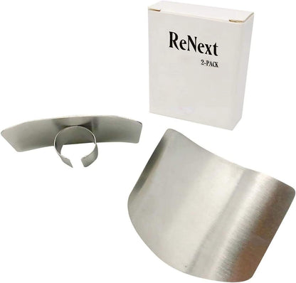 2-PACK Stainless Steel Finger Guard for Slicing & Cutting Protector to Avoid Accidents when Chopping and Dicing Useful Kitchen Tool Gadget