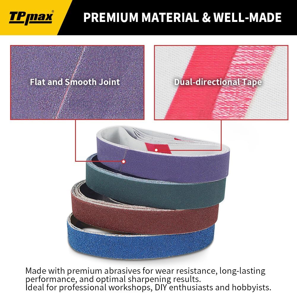 45-Piece 3/4" x 12" Knife Sharpener Sanding Belt Kit for Work Sharp WSKTS-KO, Multiple Grits