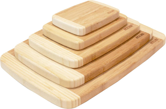 Bamboo Cutting Board Set 5 Pack (Compact, Small, Medium, Large, and XL)