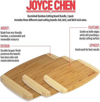 Bamboo Cutting Board Set 5 Pack (Compact, Small, Medium, Large, and XL)