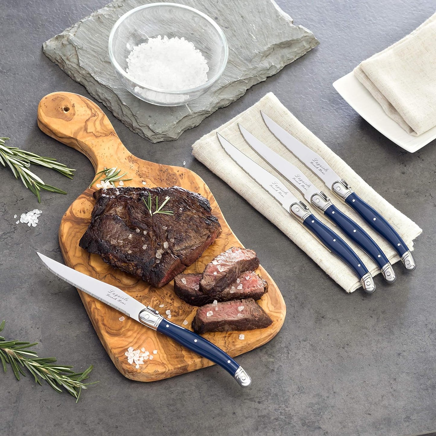Steak Knives, Set of 4, Navy Blue