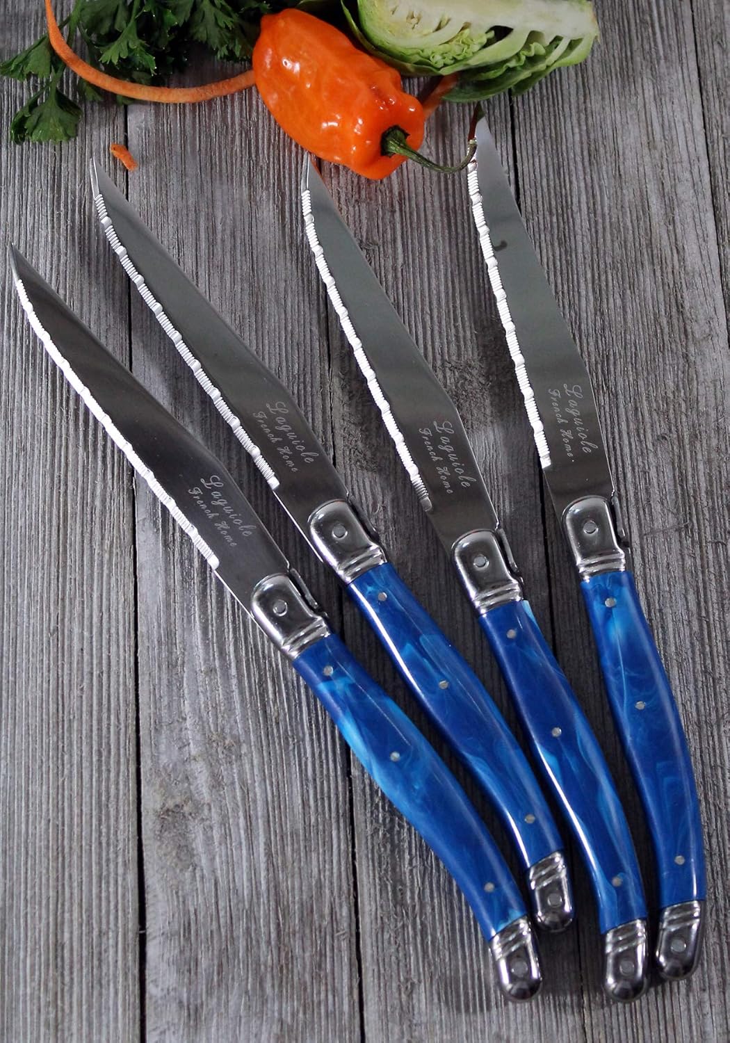 Steak Knives, Set of 4, Navy Blue