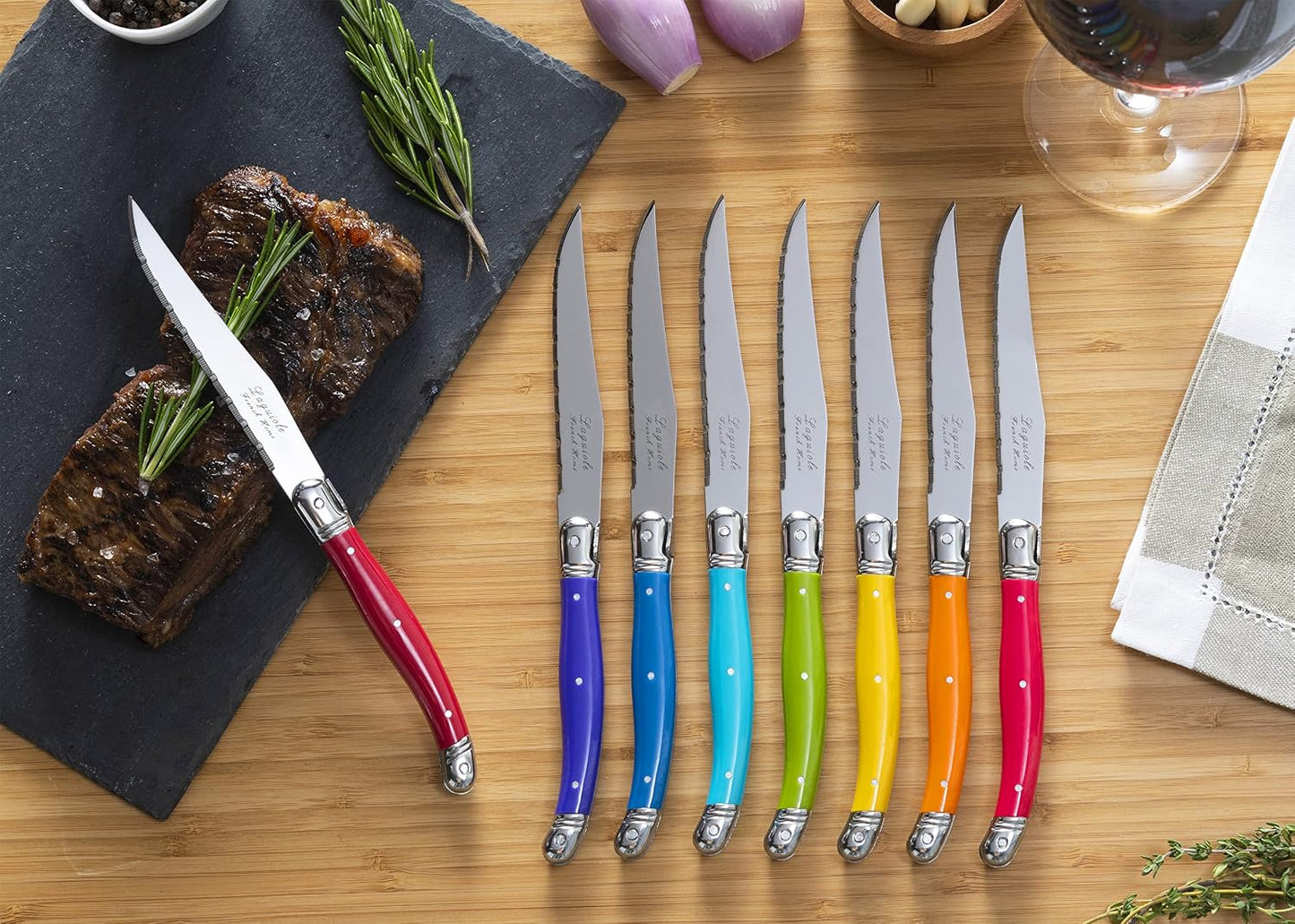 Steak Knives, Set of 4, Navy Blue