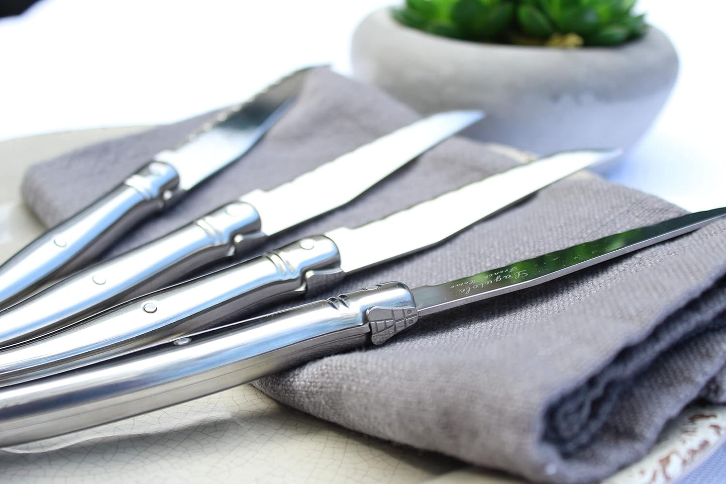Steak Knives, Set of 4, Navy Blue