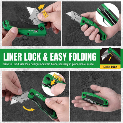 SK Utility Knife with SK2M TAC Blade & Aluminum Handle, Folding Box Cutter
