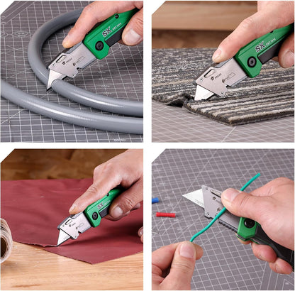SK Utility Knife with SK2M TAC Blade & Aluminum Handle, Folding Box Cutter