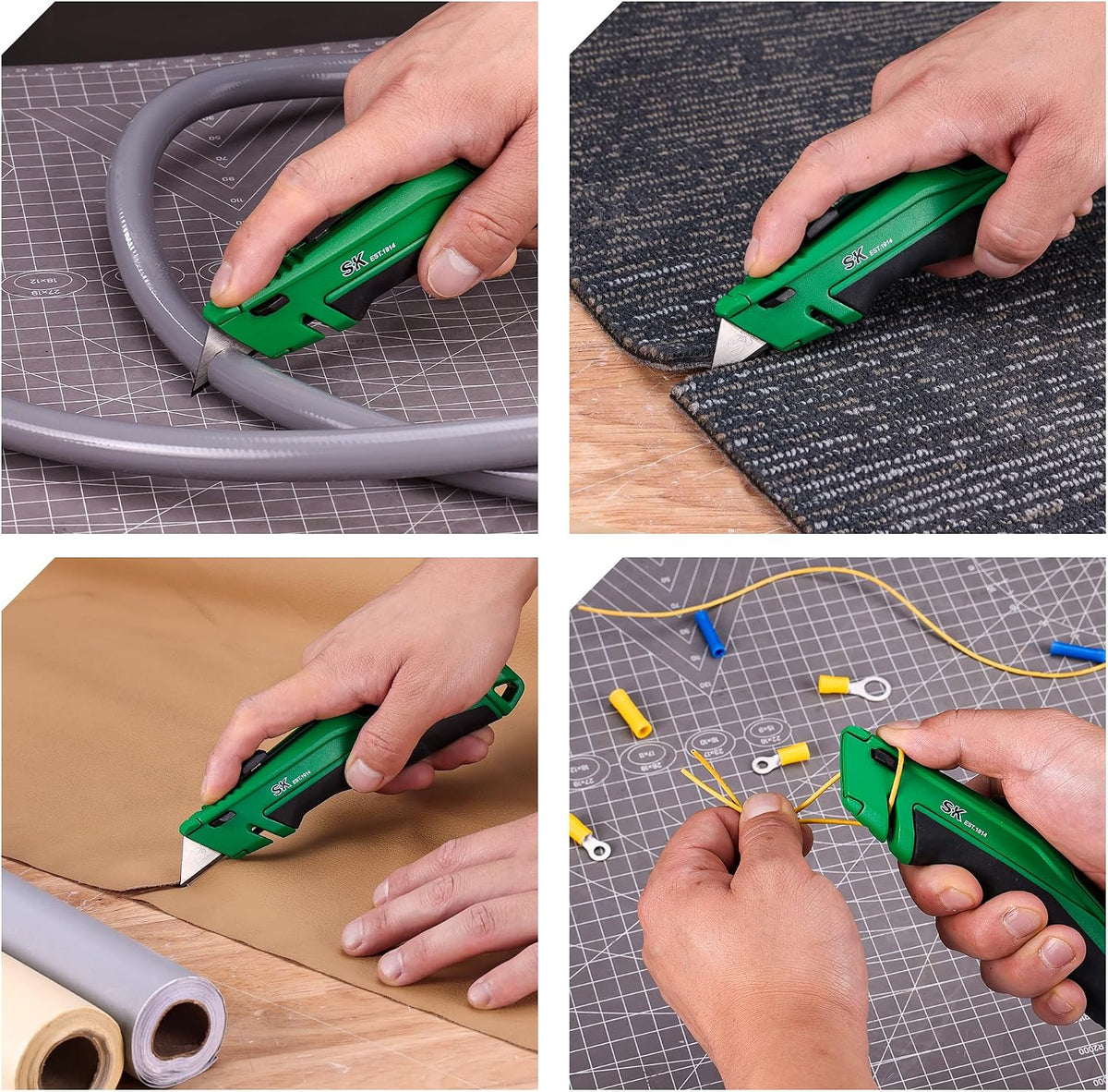SK Utility Knife with SK2M TAC Blade & Aluminum Handle, Folding Box Cutter
