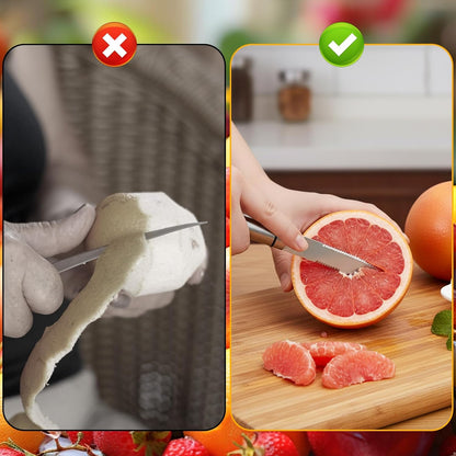 2Pcs Grapefruit Knife, Grapefruit Utensil Knifes, Curved Serrated Kiwi Knifes Fruit Cutter Peeler with Ergonomic Handle, Grape Cutter Tool Fast Flesh Separation for Orange, Lemon, Pomelo