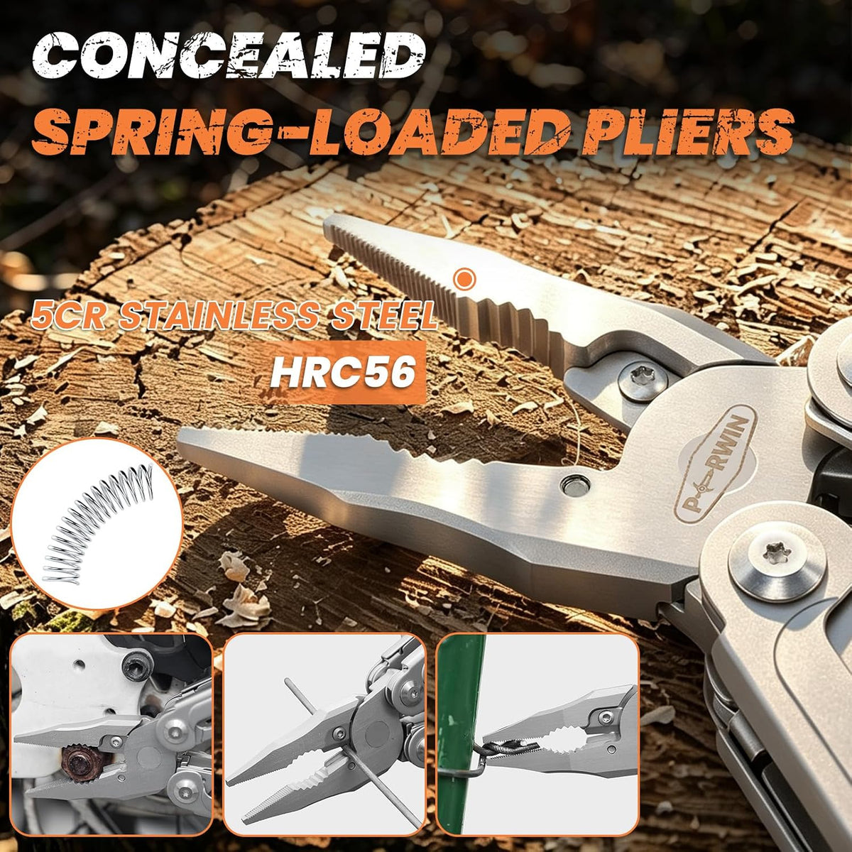 Multitool, 17-in-1 Stainless Steel Multi Tool Pliers with Self-Locking, Pocket Knife, Nylon Sheath, Professional (EDC) Multi-Tool for Survival, Camping and Hunting, Hiking, Gifts for Men