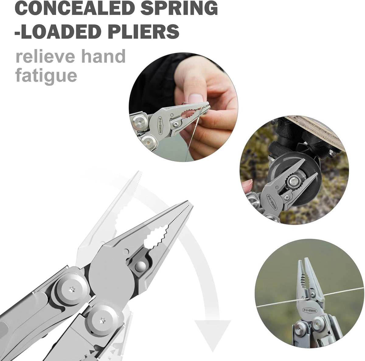 Multitool, 17-in-1 Stainless Steel Multi Tool Pliers with Self-Locking, Pocket Knife, Nylon Sheath, Professional (EDC) Multi-Tool for Survival, Camping and Hunting, Hiking, Gifts for Men