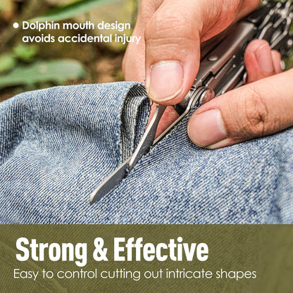 Multitool, 17-in-1 Stainless Steel Multi Tool Pliers with Self-Locking, Pocket Knife, Nylon Sheath, Professional (EDC) Multi-Tool for Survival, Camping and Hunting, Hiking, Gifts for Men