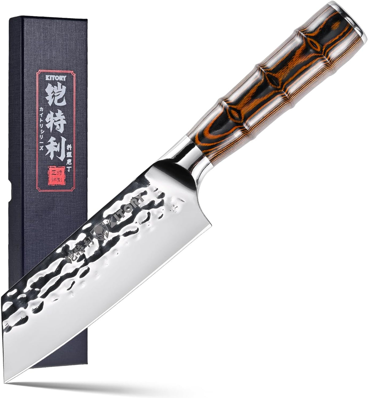 Kiritsuke Chef Knife 5.5", Small Japanese Kitchen Knives, HC German Stainless Steel, Hammered Finish Blade, Pakkawood Handle Cooking Cutlery 2025 Gifts for Home&Restaurant