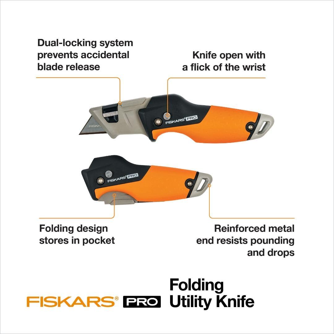 Pro Folding Utility Knife, Dual-Lock, 4.5" Folded Size