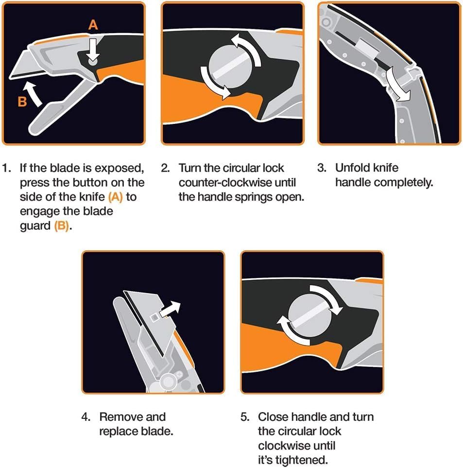 Pro Folding Utility Knife, Dual-Lock, 4.5" Folded Size