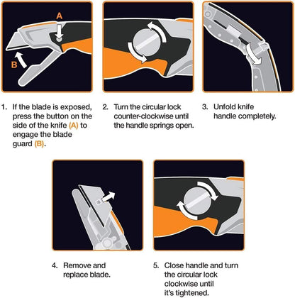 Pro Folding Utility Knife, Dual-Lock, 4.5" Folded Size