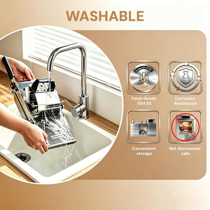 Manual Frozen Meat Slicer, Upgraded Stainless Steel Meat Cutter for Beef Mutton Bacon Home Food Slicing Machine for Hot Pot BBQ sandwiches pizza