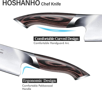 Kitchen Knife in Japanese High Carbon Steel, Professional High-Class Chef's Knife 8 inch, Non-slip Ultra Sharp Cooking Knives with Ergonomic Handle | Japanese High Carbon Steel Non-slip Ultra Sharp Cooking Knives with Ergonomic Handle, Home Chefs & Gift
