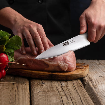 Kitchen Knife in Japanese High Carbon Steel, Professional High-Class Chef's Knife 8 inch, Non-slip Ultra Sharp Cooking Knives with Ergonomic Handle | Japanese High Carbon Steel Non-slip Ultra Sharp Cooking Knives with Ergonomic Handle, Home Chefs & Gift
