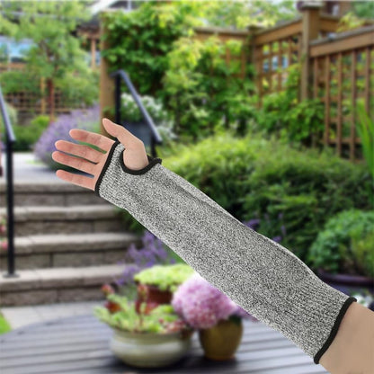 2 Pack Cut Resistant Arm Sleeves with Thumb Hole Level 5 Anti-Cut Arm Guards for Gardening Yard Work and Pet Grooming Forearm Protection | Forearm Covers, Dense Knit Construction, Adds Workday Coverage, for Workshops, Gardening, and Maintenance