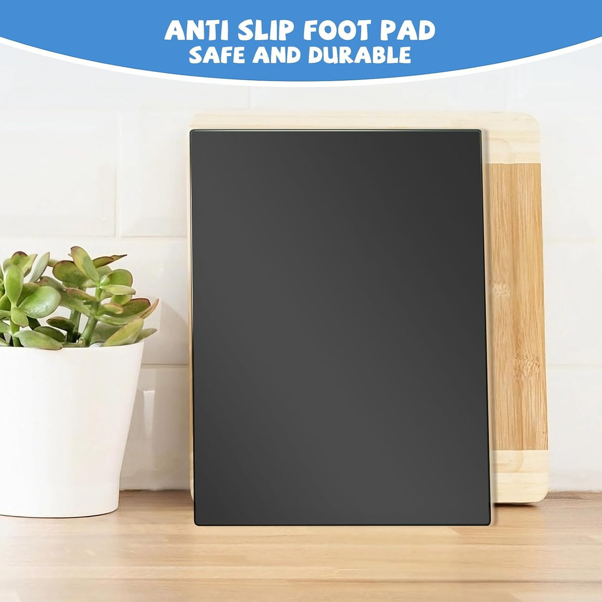 Tempered Glass Cutting Board for Kitchen, Clear Glass Board for Countertop, Heat Resistant, with Non-Slip Feet, 12x16" & 12x8" 2 Pcs Clear
