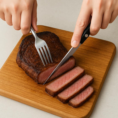 Dehov Sharp Stainless Steel Serrated Steak Knives Set of 8 for Kitchen